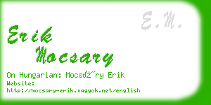 erik mocsary business card